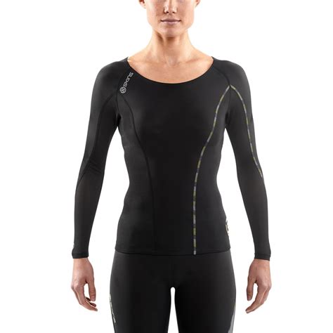 Skins DNAmic Womens Compression Long Sleeve Top   Black ...
