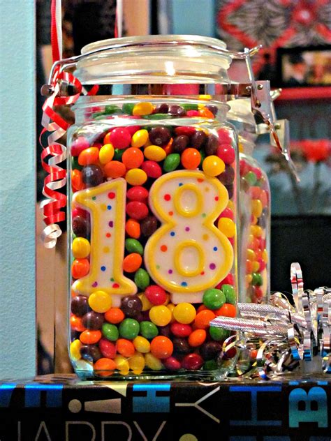 Skittles in a mason jar with bday candles! | by anna ...