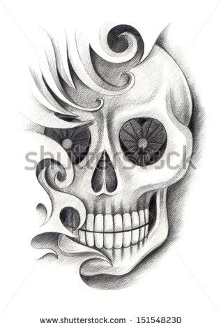 Skull in tattoo style Stock Photos, Images, & Pictures ...