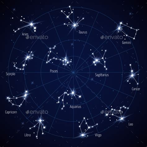 Sky Star Map with Constellations Stars by MicrovOne ...