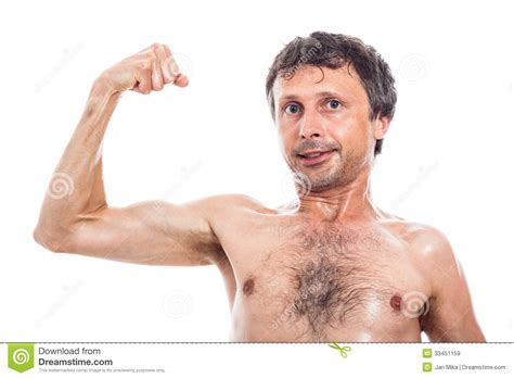 Slim Man Showing Biceps Royalty Free Stock Images   Image ...