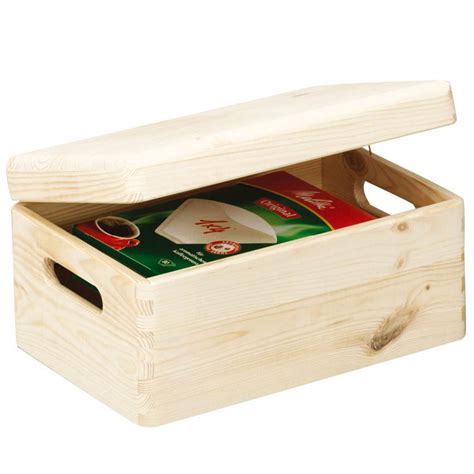 Small Wood Storage Box with Lid for Storing Small Items ...