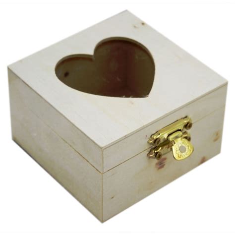 Small Wooden Heart Box | Craft Storage at The Works