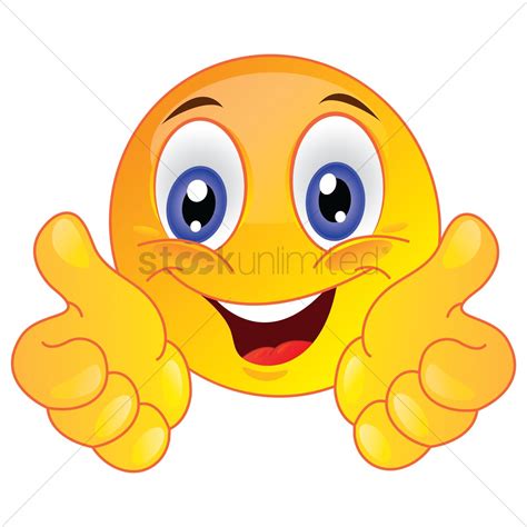 Smiley face showing thumbs up Vector Image 1504594 ...