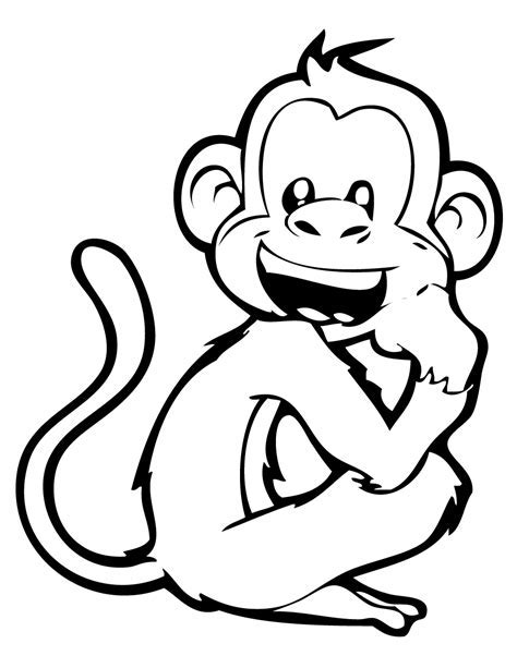 Smiling Monkey Coloring Page | H & M Coloring Pages