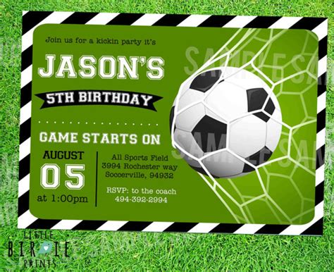 SOCCER INVITATION SOCCER Birthday party Soccer birthday