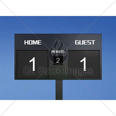 Soccer Scoreboard Score 1 & 1 · GL Stock Images