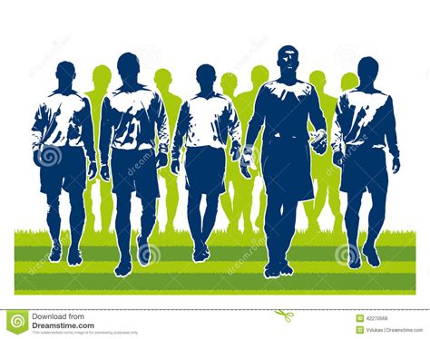 Soccer Team Players Going To Match Stock Vector   Image ...