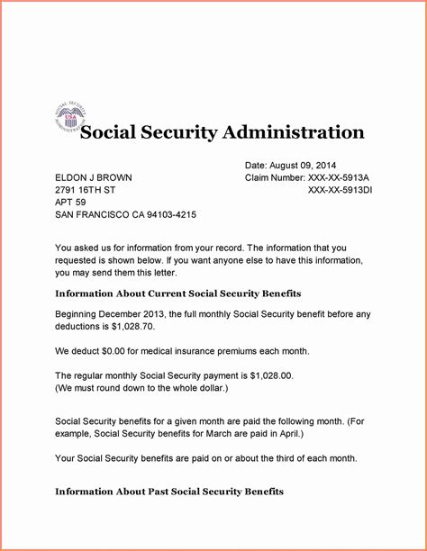 Social Security Award Letter Online | Cover Letter ...