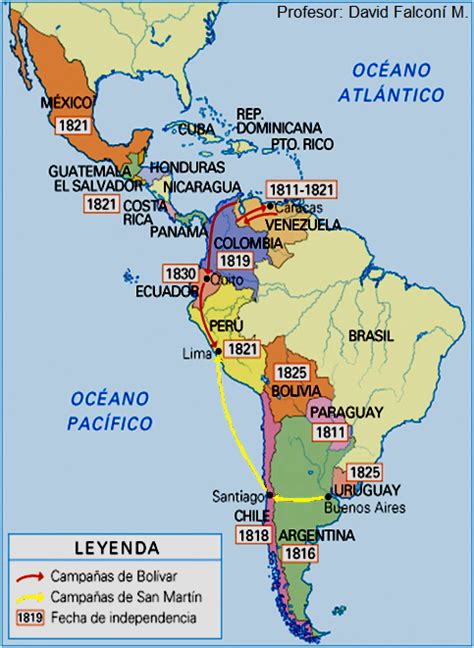 Social Site: Mapa de la Independencia de Hispanoamérica