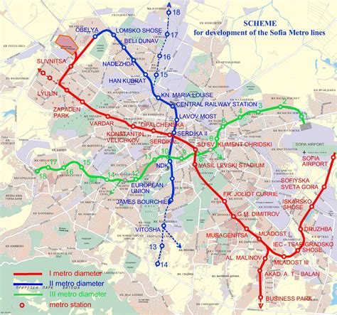 Sofiysko metro : Mapa del metro de Sofia, Bulgaria