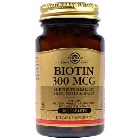 Solgar, Biotin, 300 mcg, 100 Tablets   iHerb.com