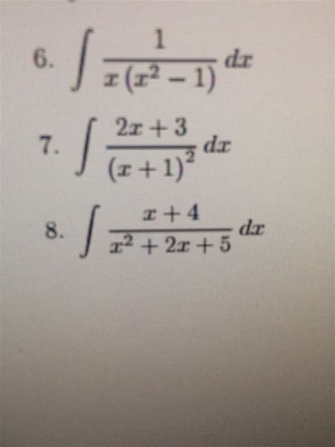 Solved: Integral 1/x  x^2   1  Dx Integral 2x + 3/ x + 1 ...