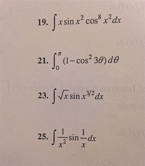 Solved: Integral X Sin X^2 Cos^8 X^2 Dx Integra_0^pi  1 ...