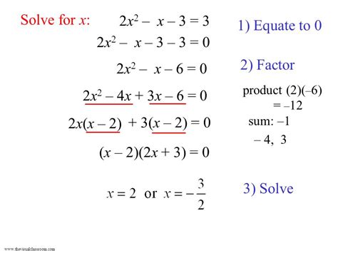 Solving Quadratic Equations – More Examples   ppt video ...