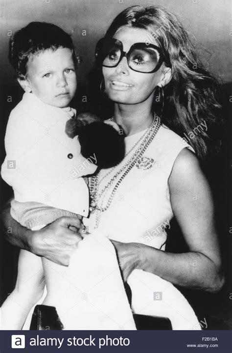 Sophia Loren holds her son, Carlo Ponti, Jr., at Rome s ...