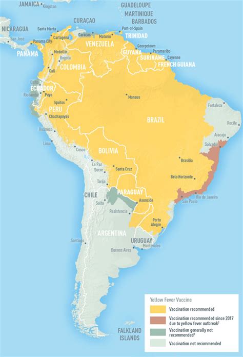 South America Map | Yellow Fever | CDC