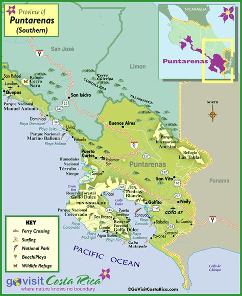 South Puntarenas Map, Costa Rica   Go Visit Costa Rica