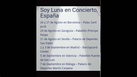 Soy Luna en Concierto en España! Fechas! ????????   YouTube