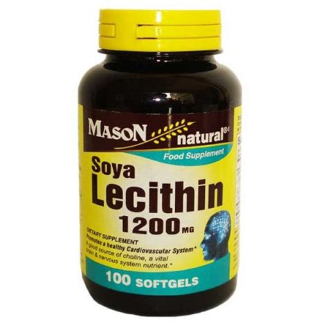 Soya Lecithin 1200mg – Lecitina de soya – Mason Vitamins ...