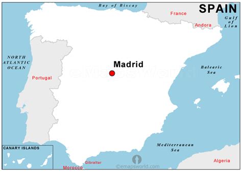 Spain Capital Map | Capital Map of Spain