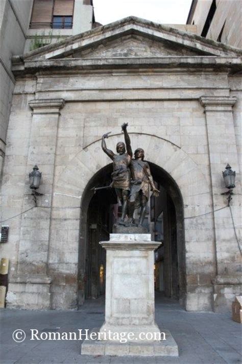 Spain Cataluna Lerida Lleida estatua de Indibil y Mandonio ...