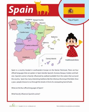 Spain Facts | Worksheet | Education.com