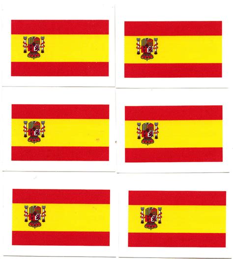 SPAIN FLAG   6 Temporary Tattoos/ Flags, Patriotic/Spanish ...