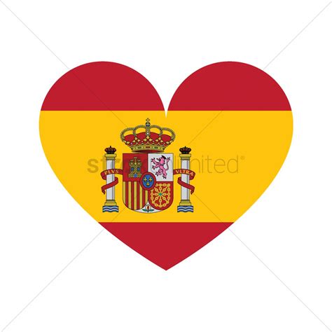 Spain flag in heart shape Vector Image   1565302 ...
