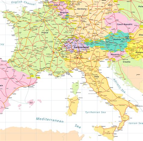 spain france italy map – World Map, Weltkarte, Peta Dunia ...
