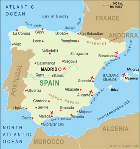 Spain Map and Spain Satellite Images