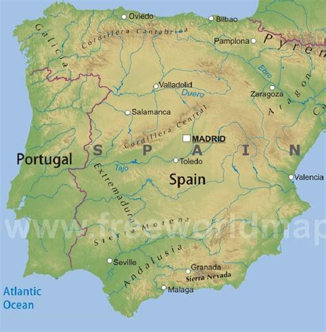 Spain Map Mountains | My Blog