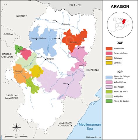 Spain Map of Vineyards Wine Regions