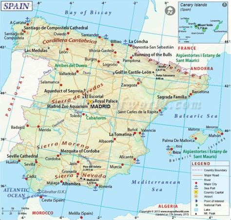 Spain Map   TravelQuaz.Com