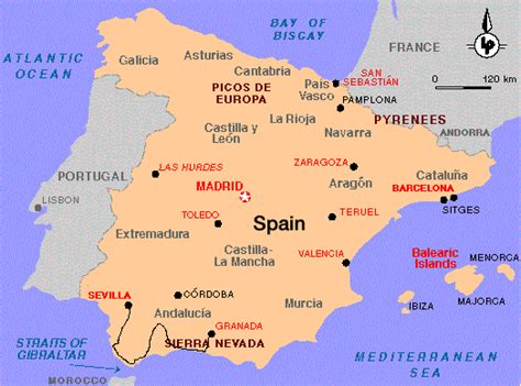 Spain online maps   geographical, political, road, railway ...
