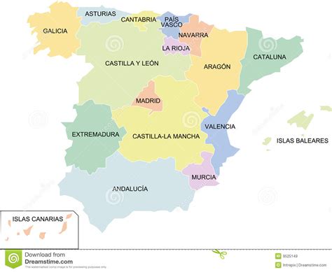 Spain Regions Map