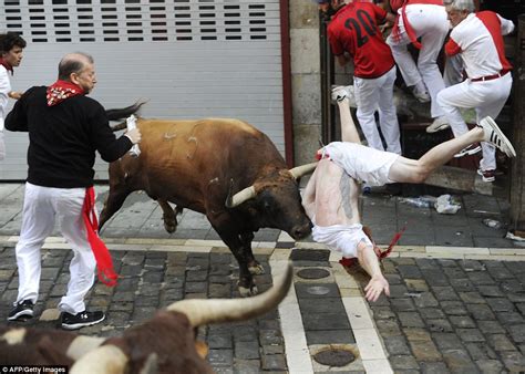 Spain s Running of the Bulls festival sees man sent flying ...