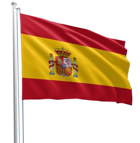 Spanish Flag on pole transparent image