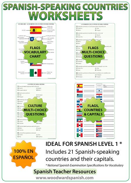 Spanish speaking Countries Worksheets | Woodward Spanish