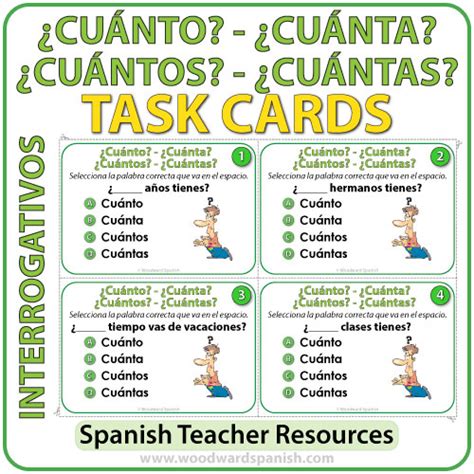Spanish Task Cards: Cuánto, Cuántos, Cuánta, Cuántas ...