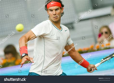 Spanish Tennis Player Rafael Nadal Celebrates Stock Photo ...
