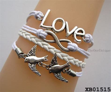 Special swallow bracelet, infiniti love, white jewelry ...