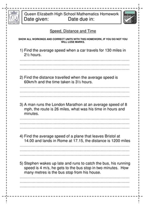 Speed, Distance and Time worksheet by jlcaseyuk   Teaching ...