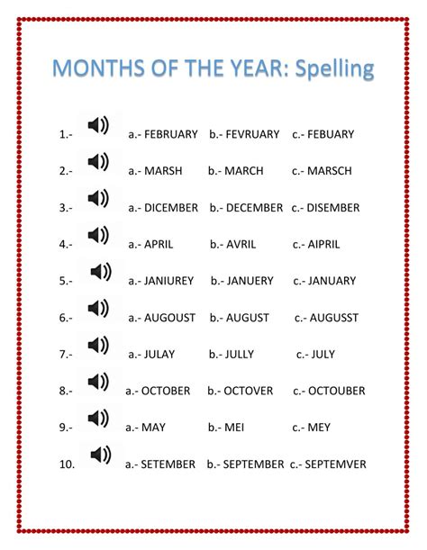 SPELLING MONTHS OF THE YEAR   Interactive worksheet