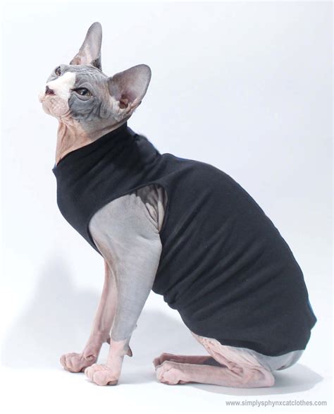 Sphynx Cat Clothing / Tank Top in BLACK/ Cat Clothes / See