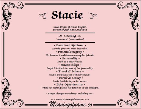 Stacie   Meaning of Name