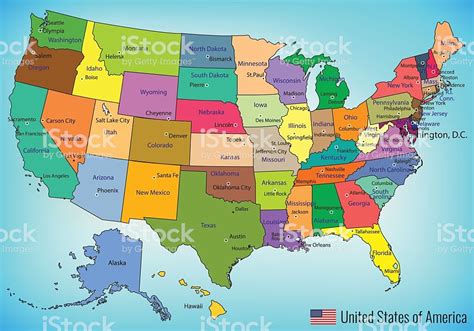 Stati Uniti Damerica La Mappa Di Stati Federali Tutti Gli ...