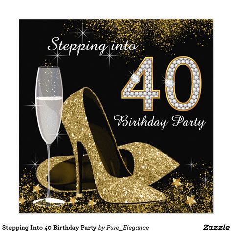 Stepping Into 40 Birthday Party Card | Wedding, Birthdays ...