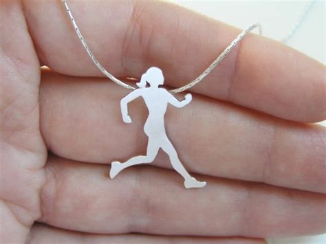 Sterling Silver Runner Neckalace Pendant   Running Woman ...