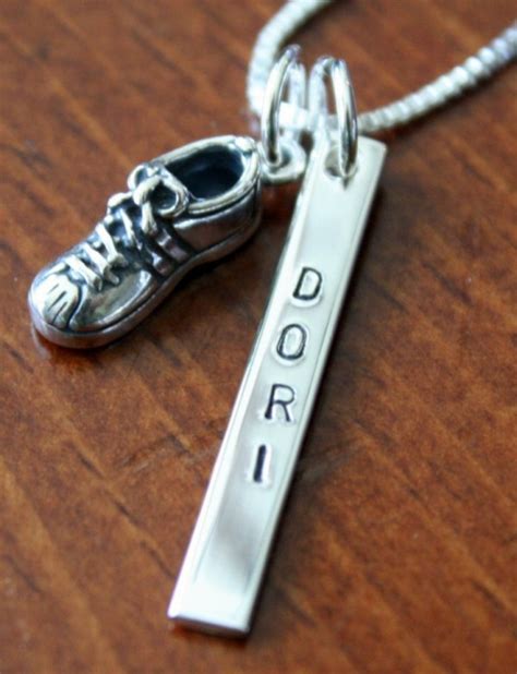 Sterling silver Runners Name Bar Running Necklace ...